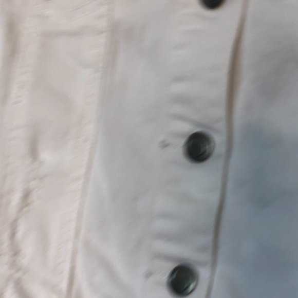 PRANA White Slate Rim Denim Jacket Lightly Distressed XS - Picture 6 of 15